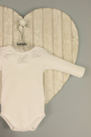 Babidu White Frill Collar Long Sleeved Body