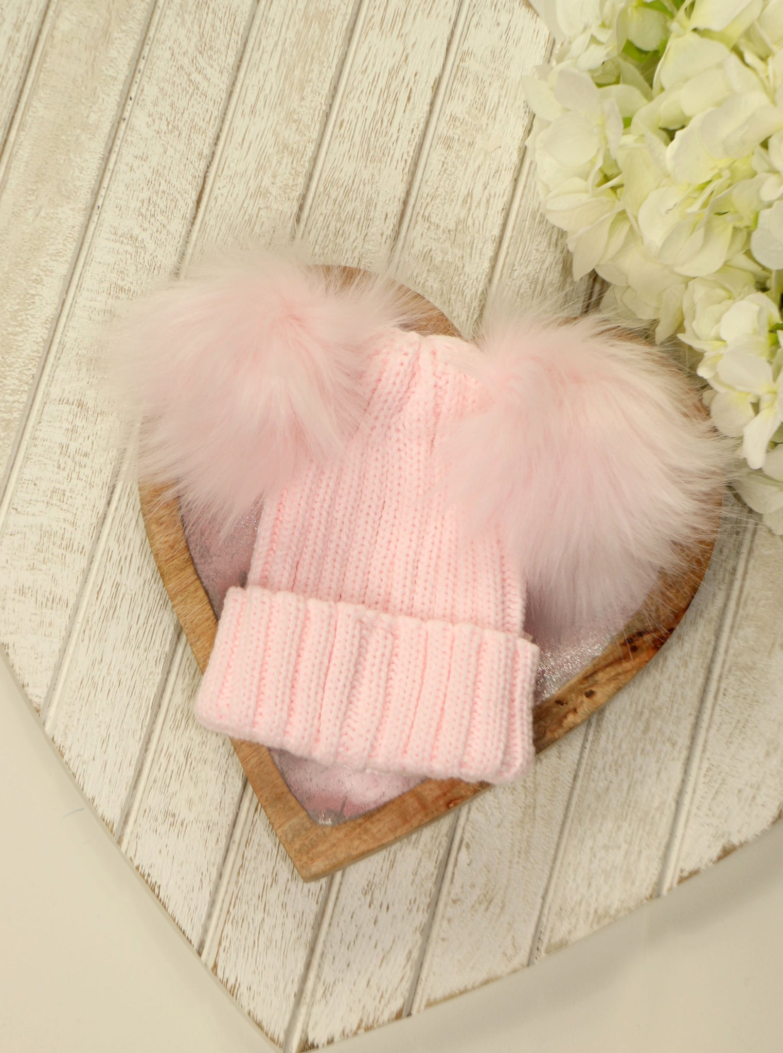 Pom Pom Envy Double Baby Knit Hat - Pink