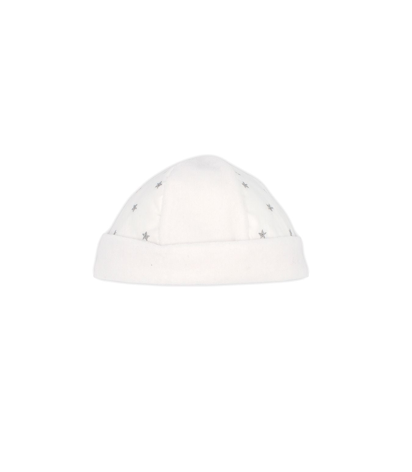 Rapife White Velour & Silver Star Baby Hat