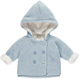 Soft Blue Pram Coat Plush Lined