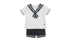 SS22 Patachou Baby Boy's Navy & White Sailor Set