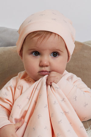 The Little Tailor Reversible Soft Jersey Blanket - Pink