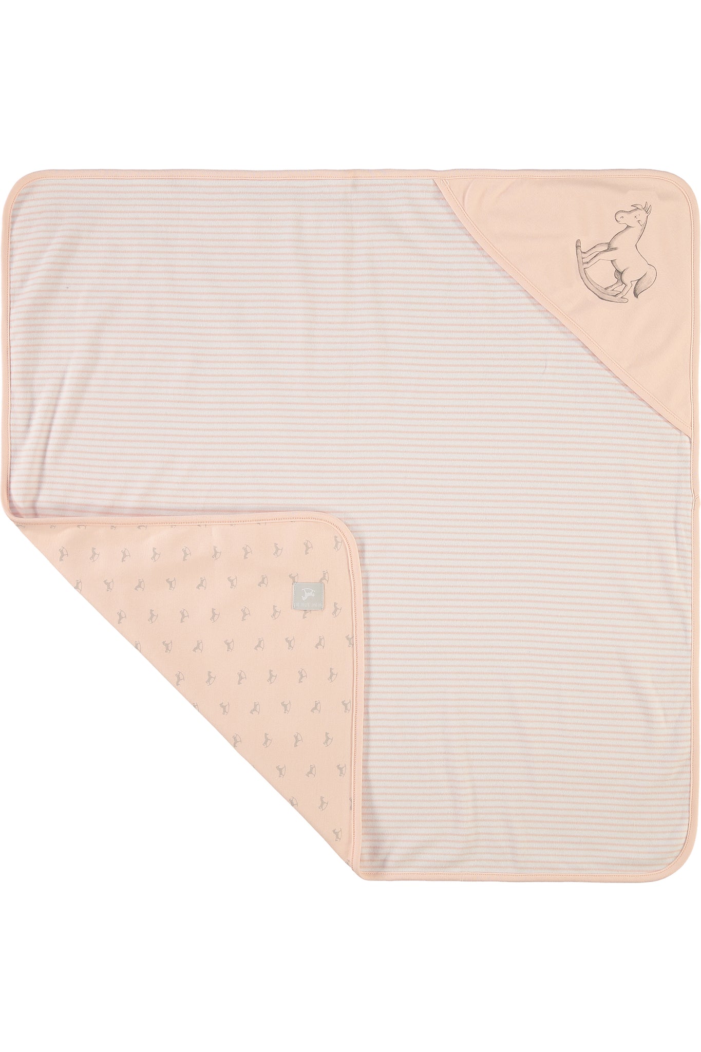 The Little Tailor Reversible Soft Jersey Blanket - Pink