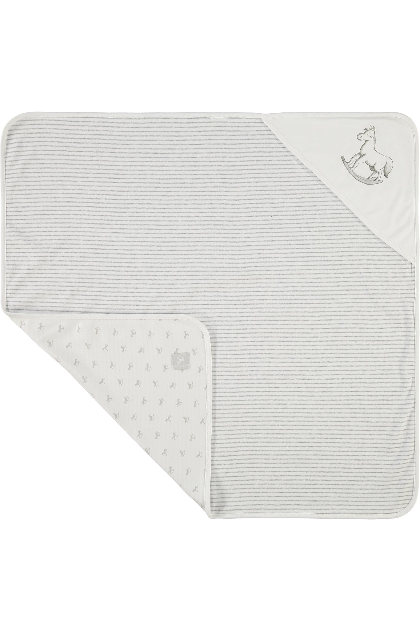 The Little Tailor Reversible Soft Jersey Blanket - White