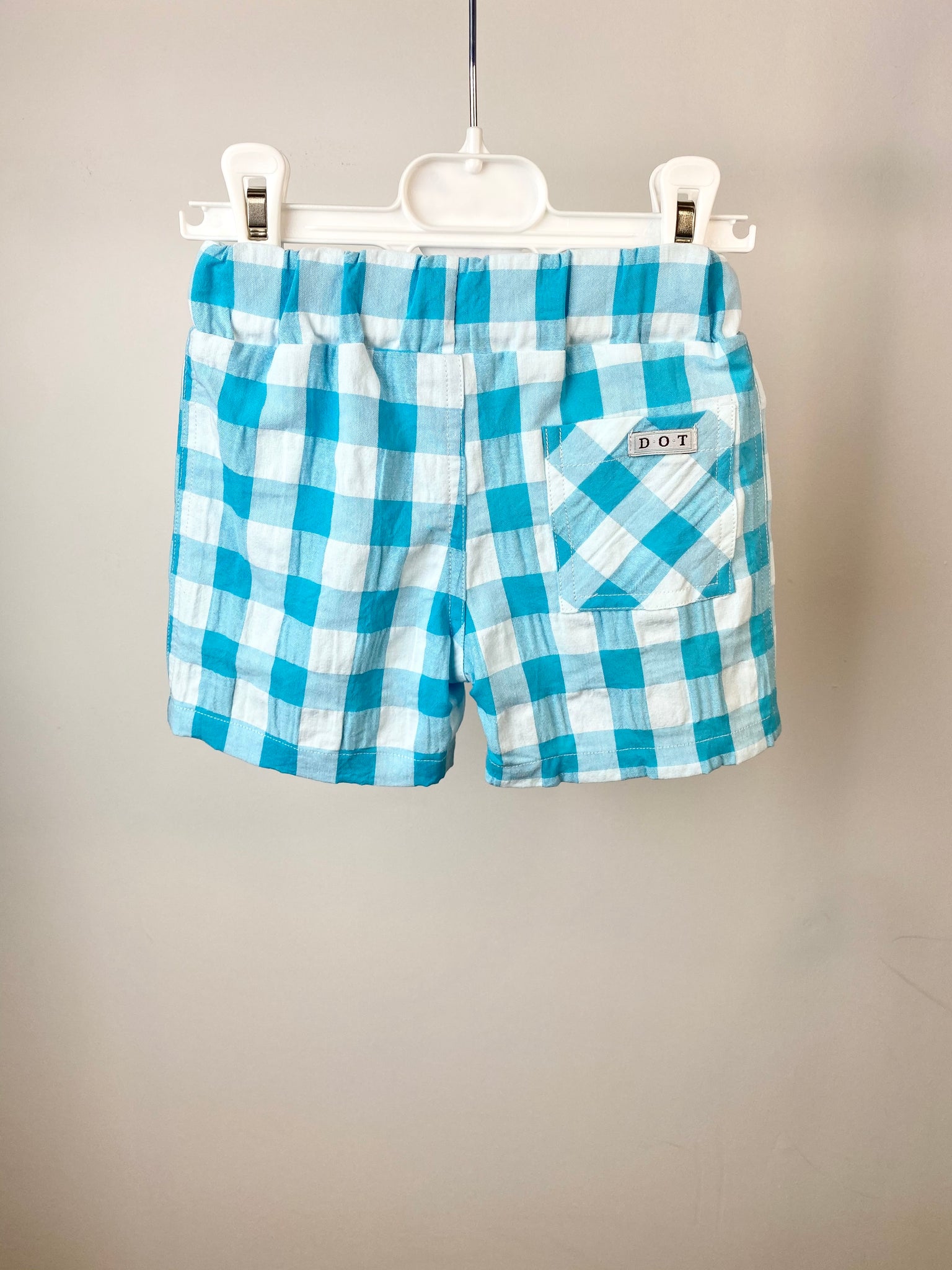 D.O.T Boy's Turquoise Check 'New Pedro' Swimming Shorts