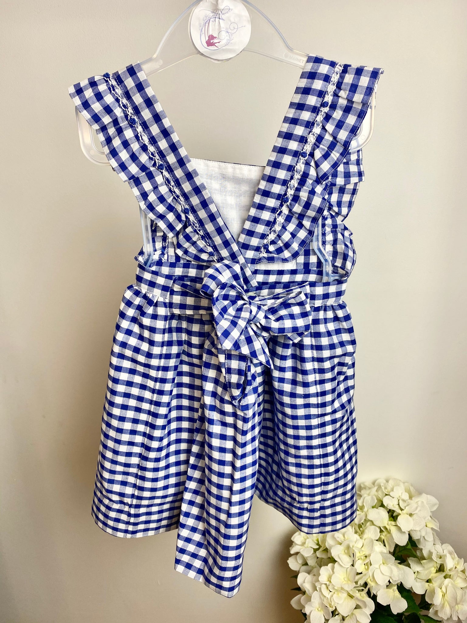 Kidiwi Girl's Navy Gingham Sundress