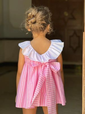 SS23 La Peppa Pink & White Striped Dress & Pants Set