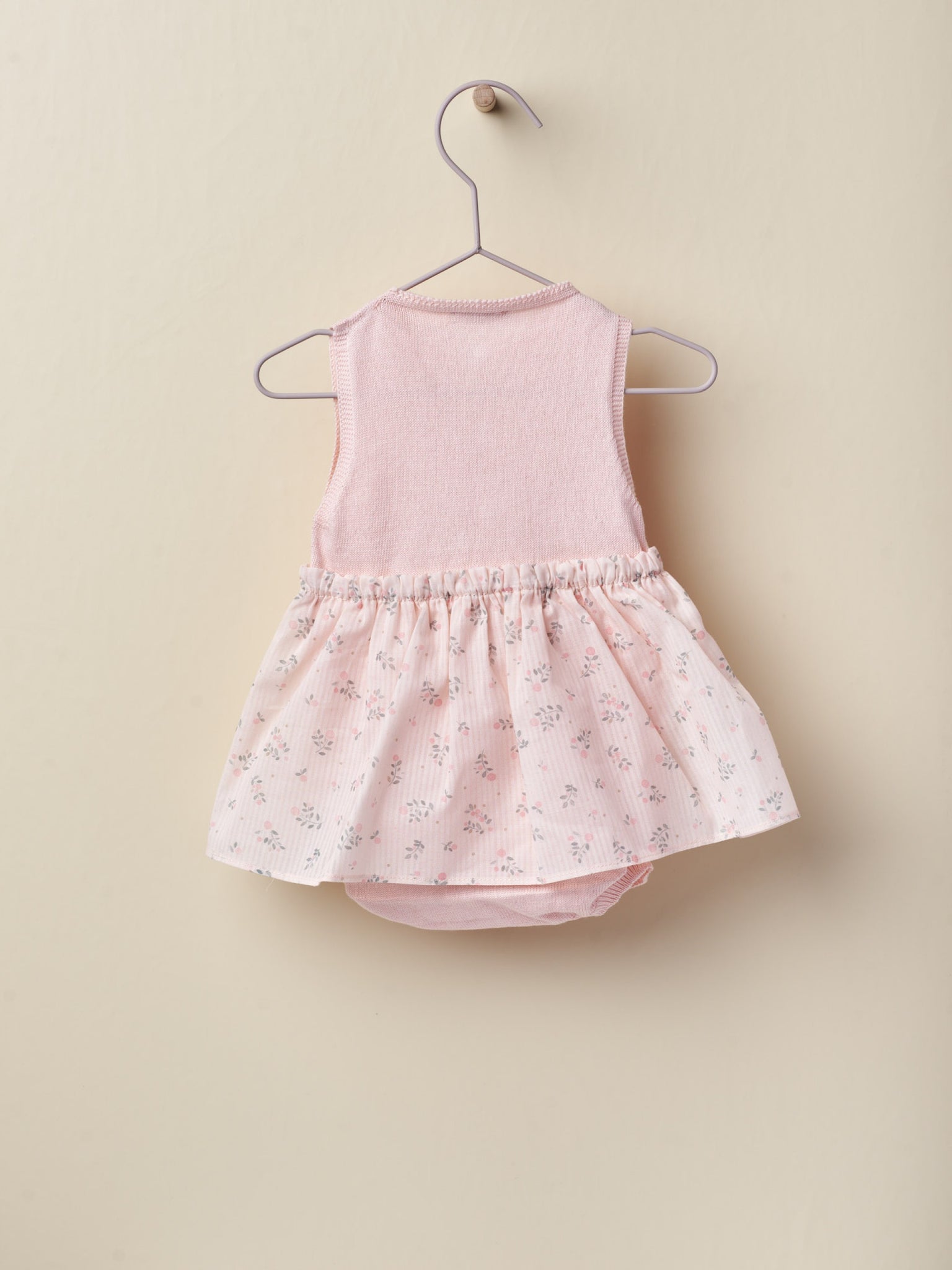 SS23 Wedoble Pale Pink & Ditsy Print Half-Knit Skirt Romper
