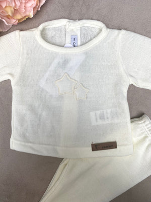 Calamaro Cream Knitted 2-Piece Babygrow