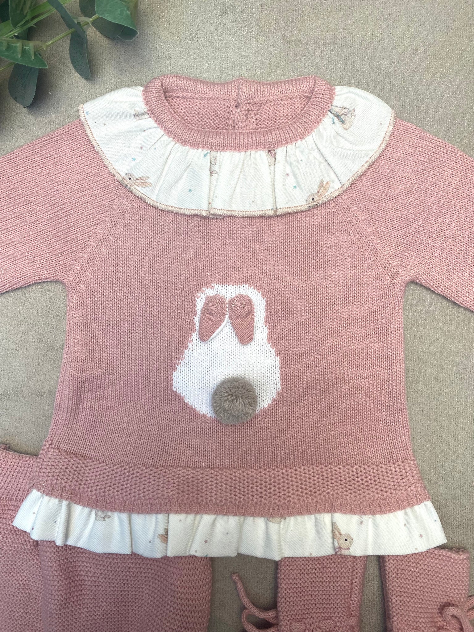 AW22 Mac Ilusion Dusky Pink Knitted Bunny 3-Piece Jam Pant Set