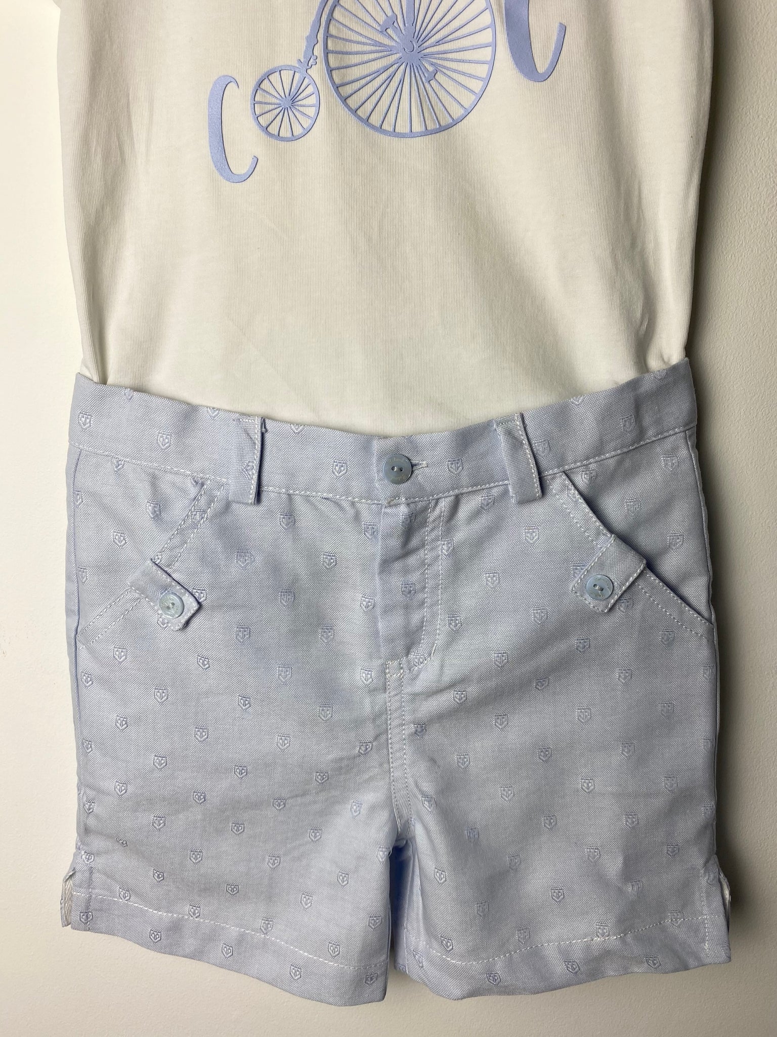 Patachou Boy's Blue & White Shorts Set