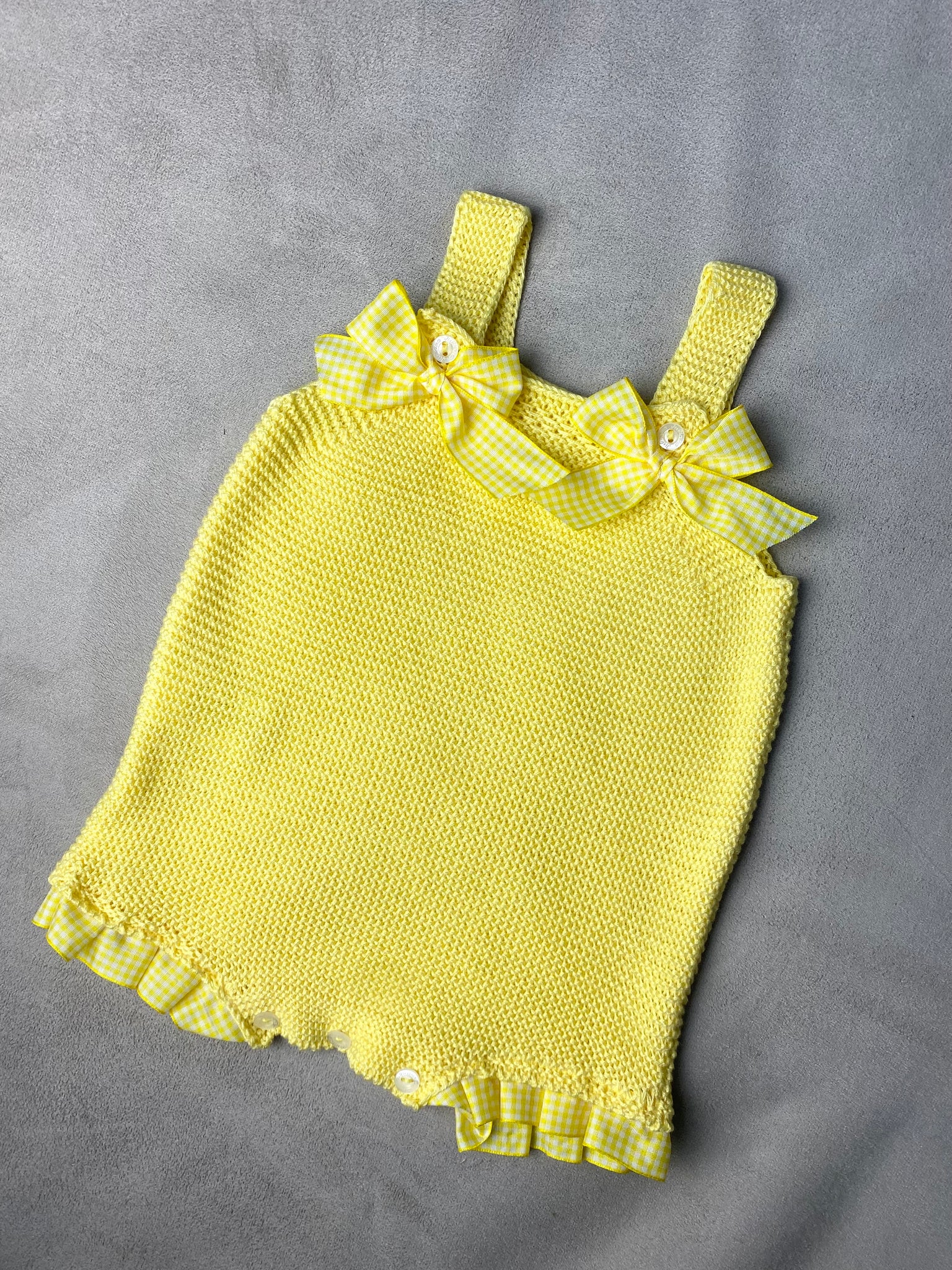 SS22 Juliana Yellow Knitted Gingham Romper