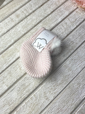 Wedoble Baby Pink Pompom Booties