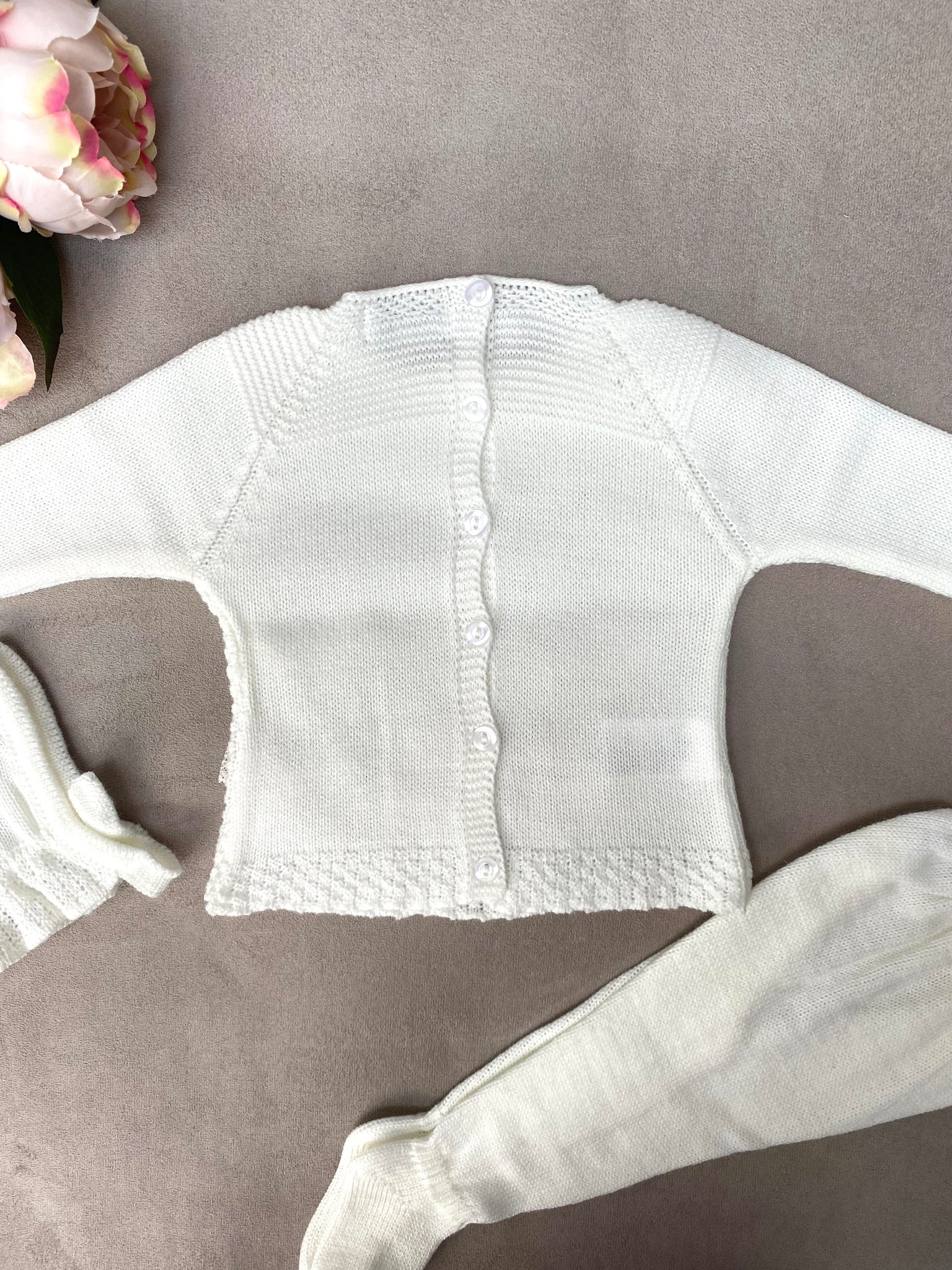 Juliana Ivory Knitted 3-Piece Baby Set