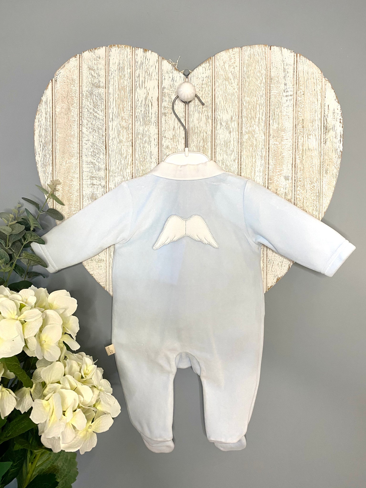 Baby Gi Angel Wing Babygrow in Blue