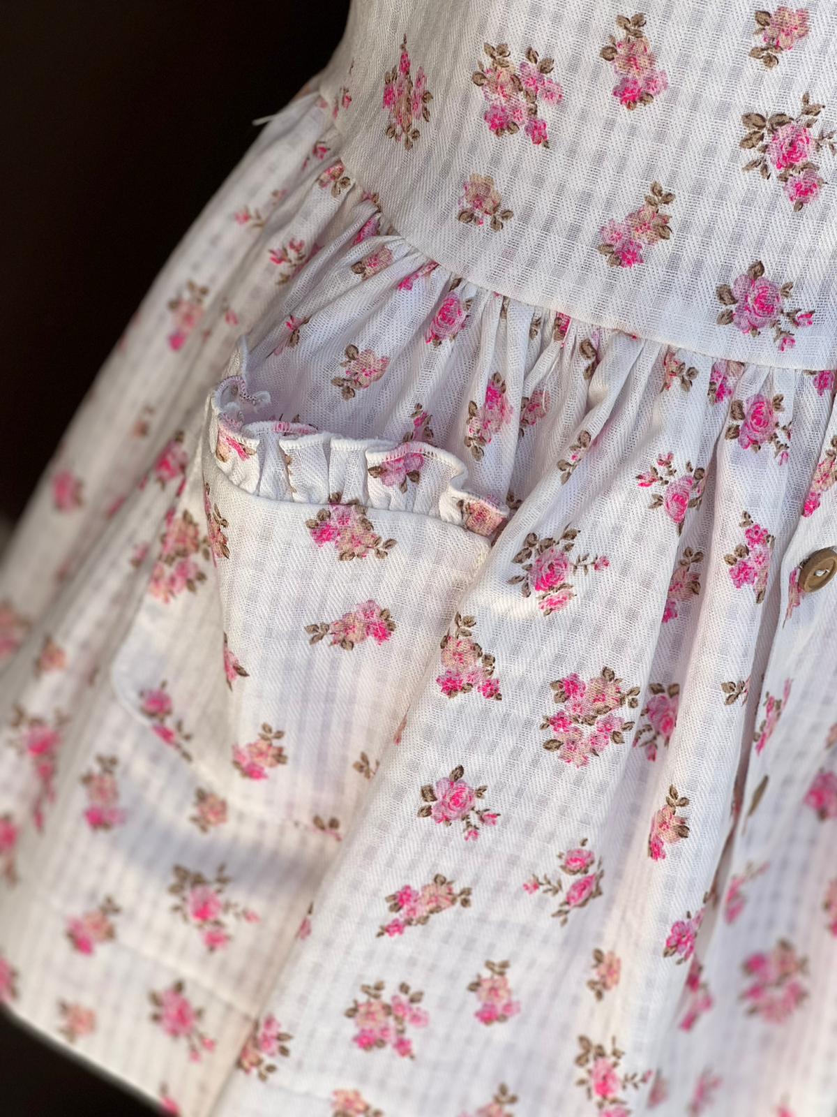 SS23 La Peppa White & Pink Floral Dress & Pants Set