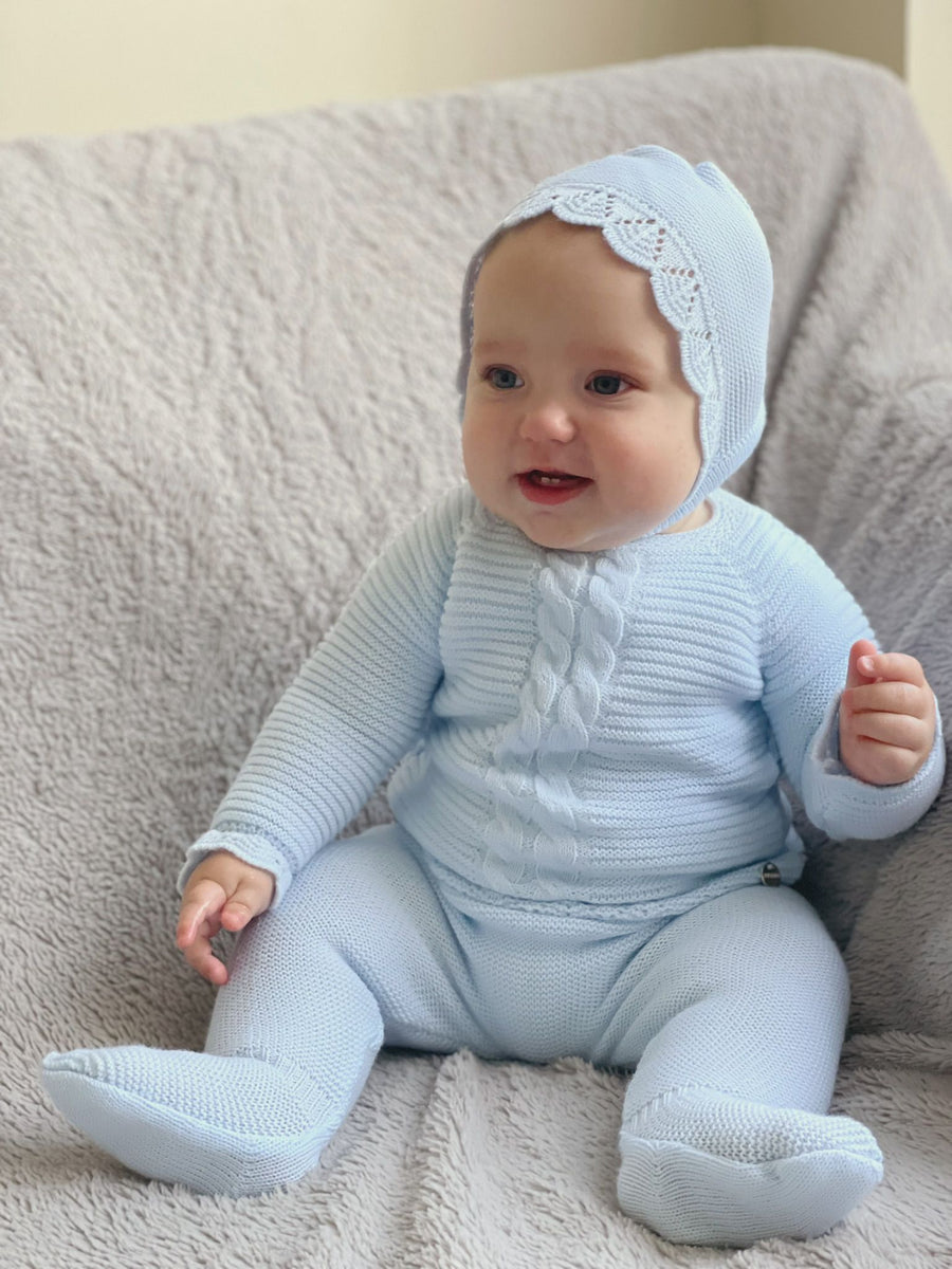 Juliana Baby Blue Knitted 3-Piece Set