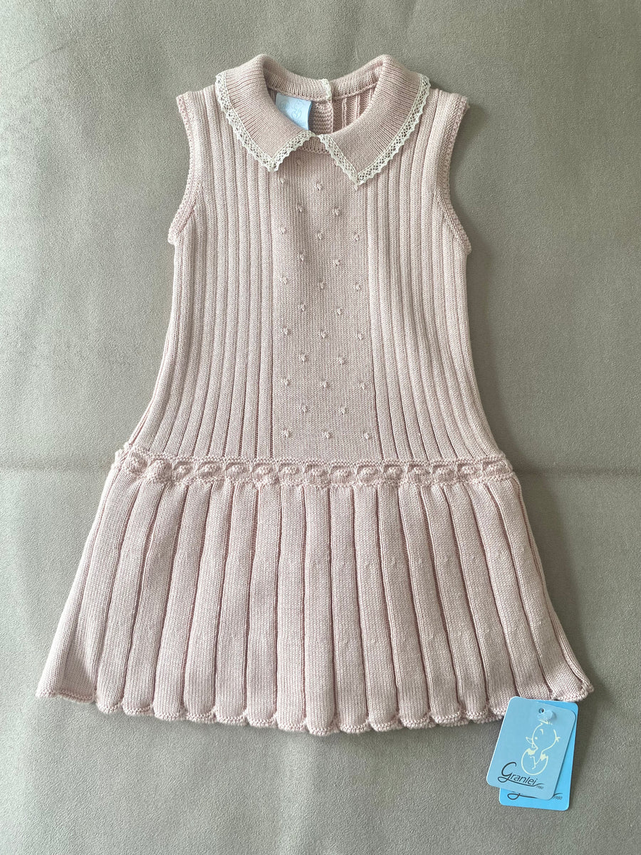 SS23 Artesania Granlei Pale Pink Pleated Knitted Dress