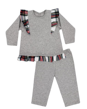 AW22 Rapife Girl’s Grey Tartan Trimmed Tracksuit