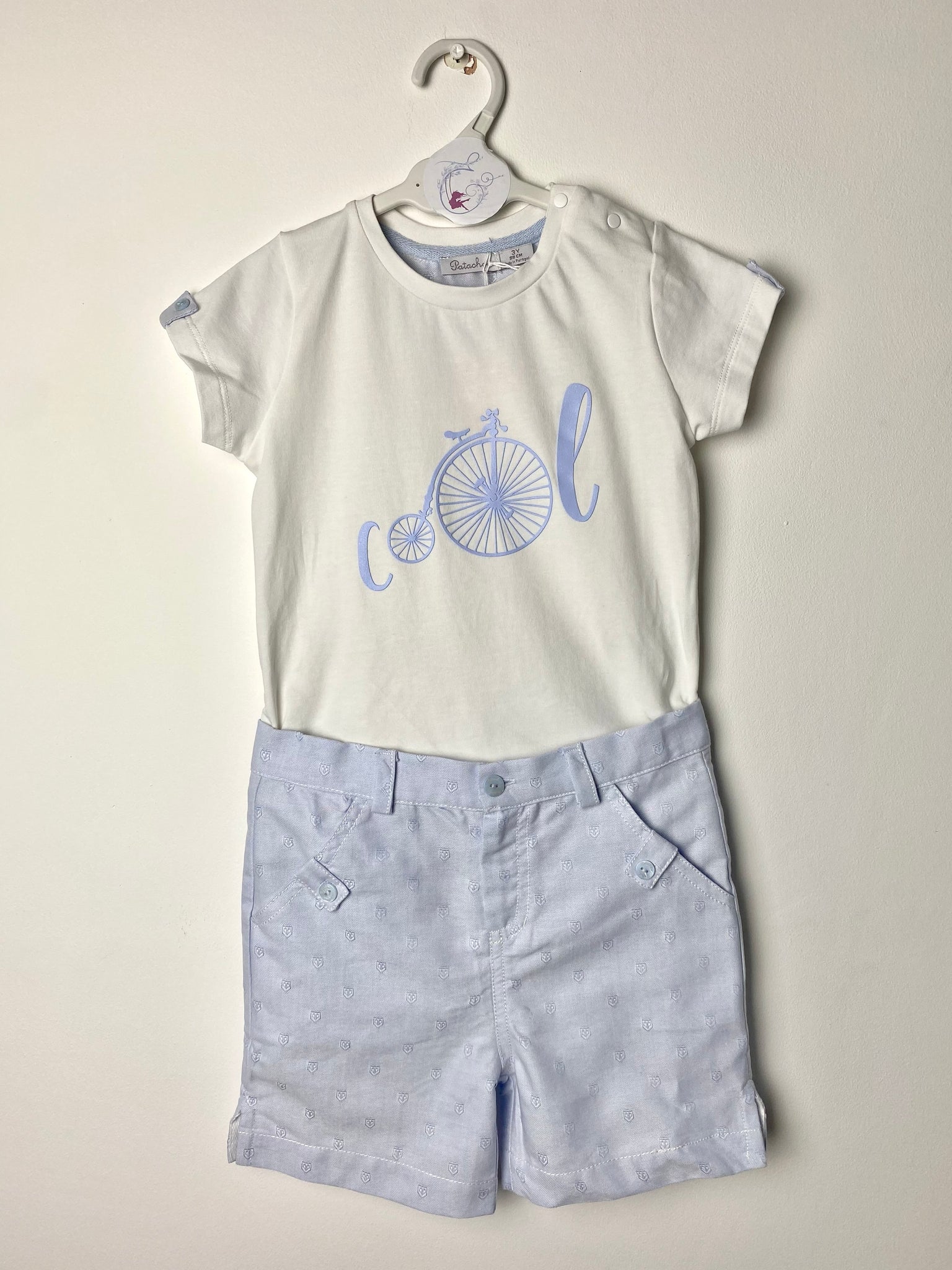 Patachou Boy's Blue & White Shorts Set