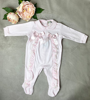 Piccola Speranza Pale Pink Ruffle Babygrow