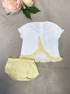 SS22 Calamaro Yellow & White Banana Striped Jam Pant Set