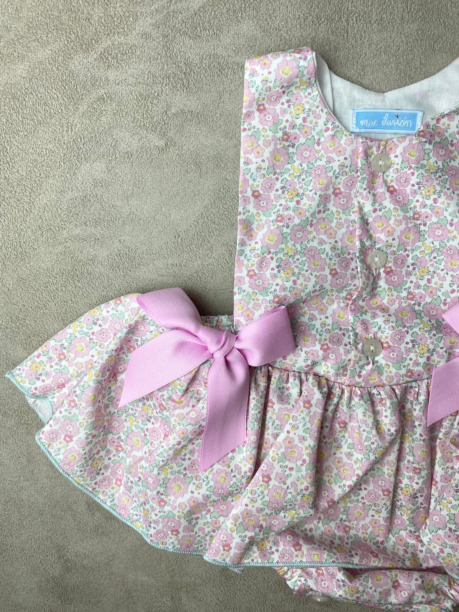 SS22 Mac Ilusion Pink Ditsy Print Tutu Romper