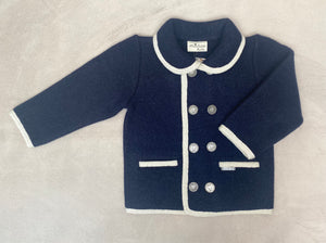 Marae Kids Boy's Double Breasted Navy & Taupe Jacket