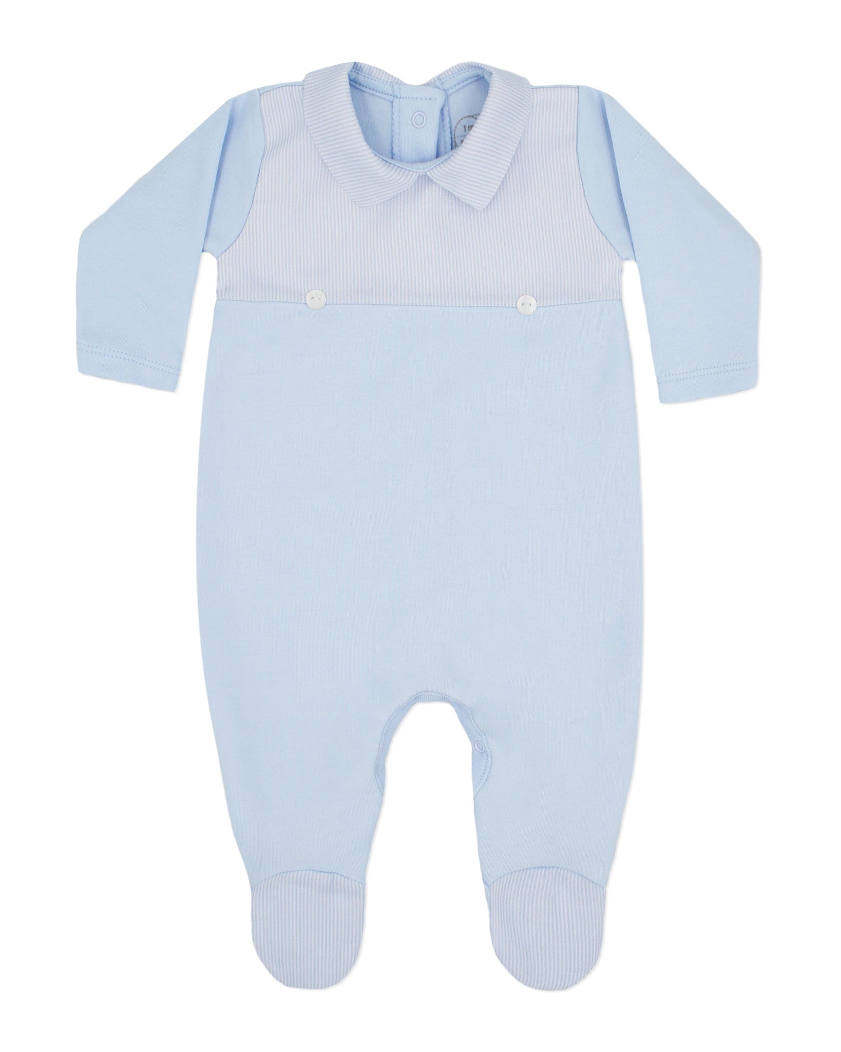 Rapife Baby Blue & White Pinstriped Babygrow