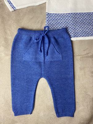SS22 Mac Ilusion Deep Blue & White Knitted Trouser Set