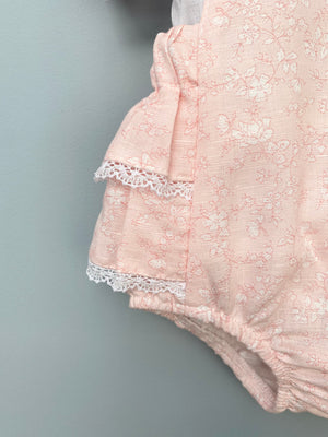 Piccola Speranza Pink Linen Romper & Blouse Set
