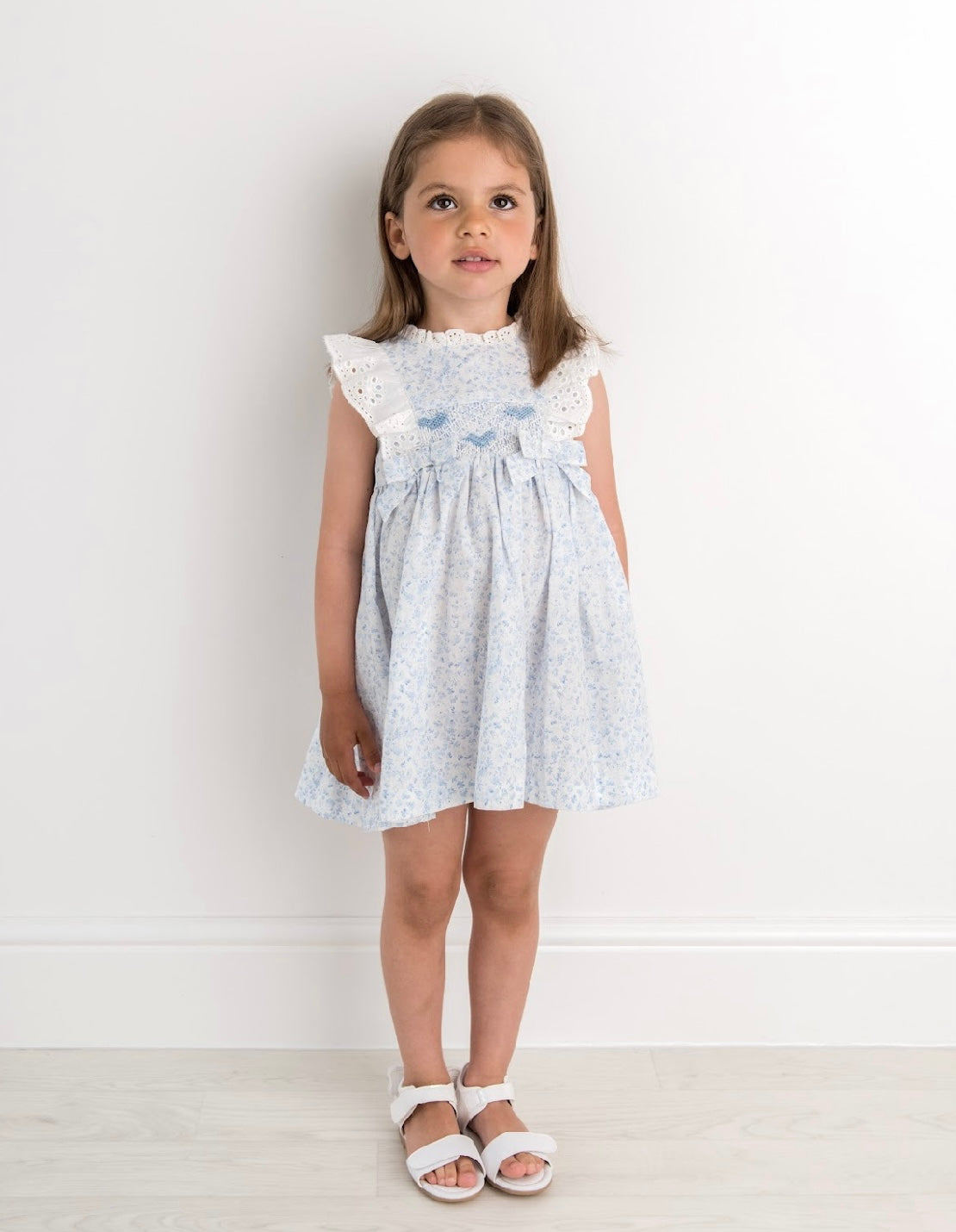 SS23 Caramelo Kids Blue Floral Print Dress